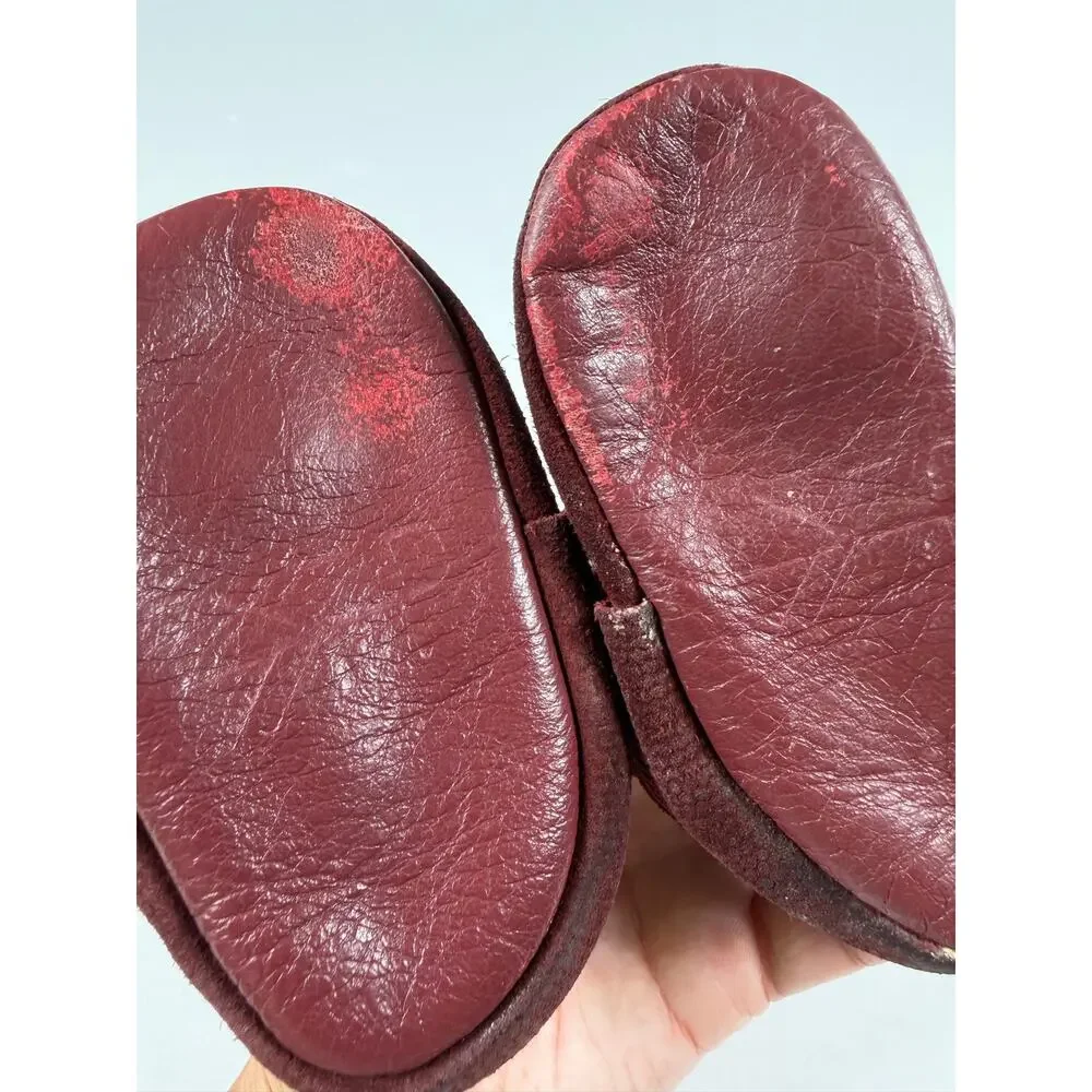 Freshly Picked Oxblood Leather T-Strap Soft Sole Baby Shoes Moccasins Size 2